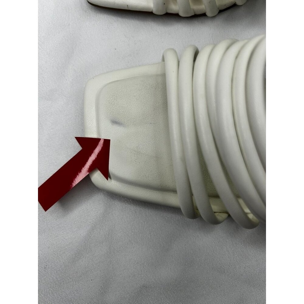 ALDO Harpa Strappy Heeled Mule Women's Size 7 White Leather Slip-on Sandals - Picture 6 of 9